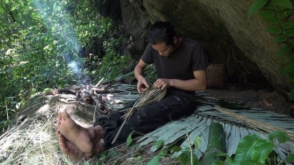 Find for wild Food and Snare stream Fish, Survival in the Tropical Rainforest, Ep 152