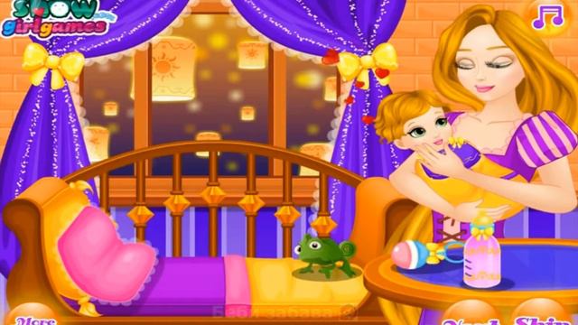Принцесса Рапунзель, забота о грудном ребенке, игра для девочек смотреть онлайн
