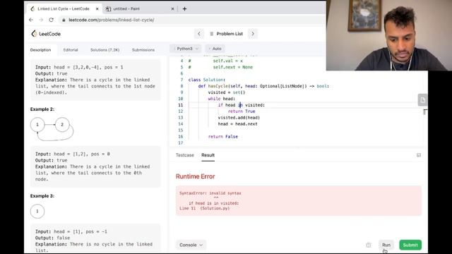 Amazon Interview Question | Leetcode 141: Linked List Cycle Detection | Python Solution смотреть онлайн