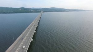 Низководный мост г. Владивосток через Амурский залив вид с птичего полета