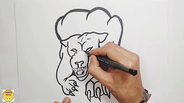 Drawing Puma Tattoo Design On Paper - Puma tattoos смотреть онлайн
