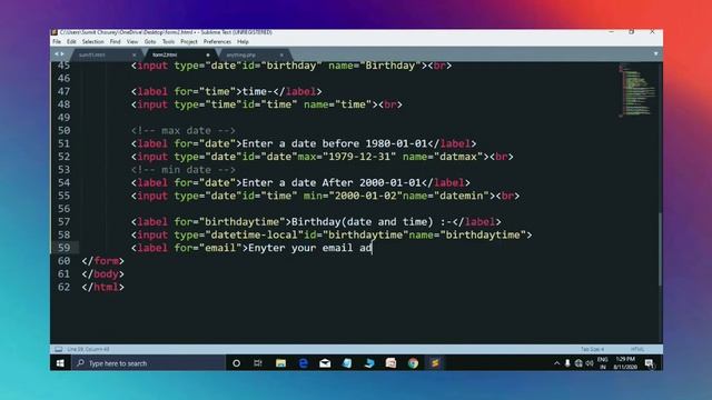 #7 Upload any file in HTML document || HTML Forms - Learn HTML Input Types | HTML5 (2020) смотреть онлайн
