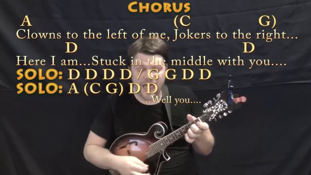 Stuck In The Middle (Stealers Wheel) Mandolin Cover Lesson in D with Chords/Lyrics смотреть онлайн