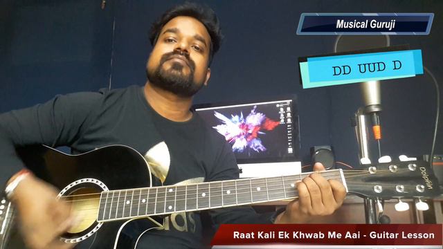 Rat Kali Ek Khwab Me Aayi || Guitar Chords Lesson || Musical Guruji смотреть онлайн