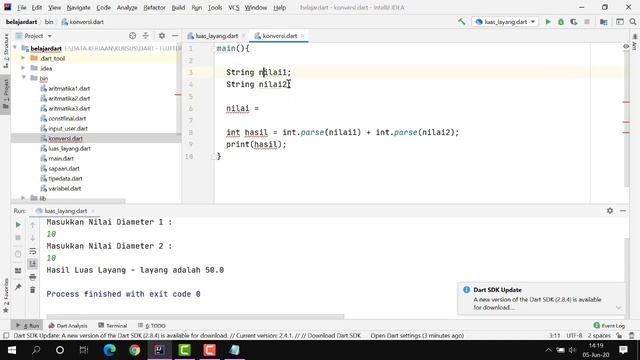 Pemrograman Dart [Dasar] - 11. Konversi Tipe Data смотреть онлайн
