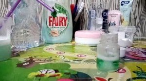 Слайм без клея и без маски пленки и без пены для бритья