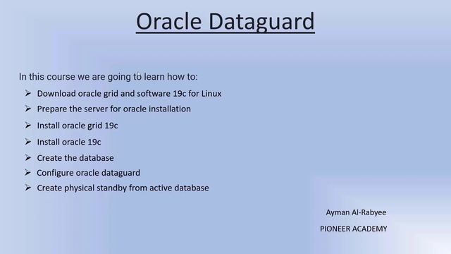 Oracle dataguard course topics смотреть онлайн