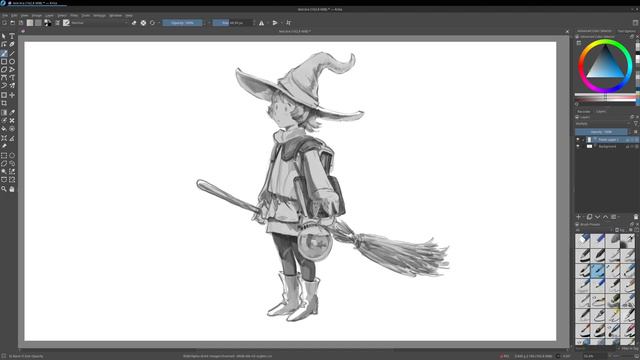 1 hour Digital sketch, real-time, full process смотреть онлайн