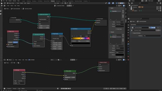 blender 3.0 geometry nodes proximity shader смотреть онлайн