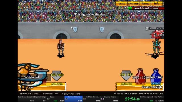 Swords and Sandals 2 Any% in 59m 41s смотреть онлайн