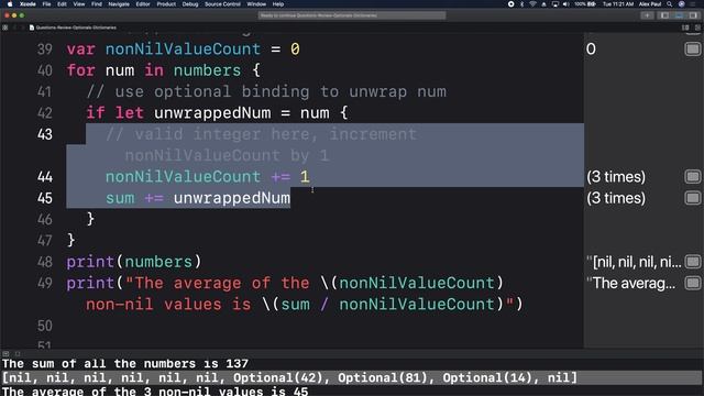 Questions Review: Optionals, Dictionaries смотреть онлайн
