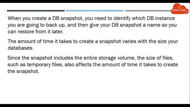 27 Creating a DB snapshot смотреть онлайн