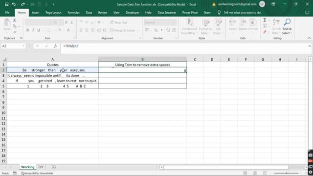 17) Trim formula in excel with example | Text Functions | Aon Learning Point смотреть онлайн