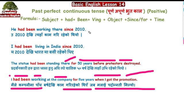 Basic English Lesson 14 Past Perfect Continuous Tense in Nepali Learn English in Nepali смотреть онлайн
