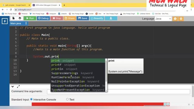 Hello World Program in Java language by MCA Wala in hindi | full Explaination | java programming смотреть онлайн