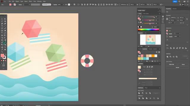РИСУЕМ ПЛЯЖ В СТИЛЕ ВЫРЕЗАННОЙ БУМАГИ В ADOBE ILLUSTRATOR смотреть онлайн