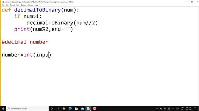 Python program to convert decimal number to binary number смотреть онлайн