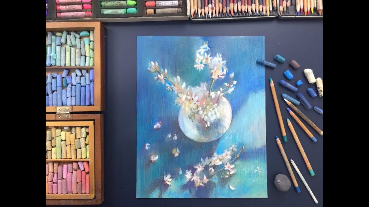 Мастер-класс по пастельной живописи «Вишневый цвет» | Как нарисовать цветы вишни смотреть онлайн