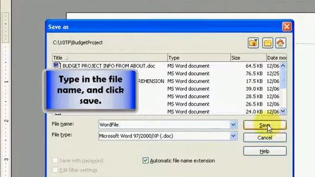 Saving Open Office Documents As MS Word Docs