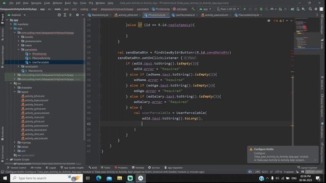 How to Pass Data from One Activity To Another Activity using Parcelable Android Studio Kotlin смотреть онлайн