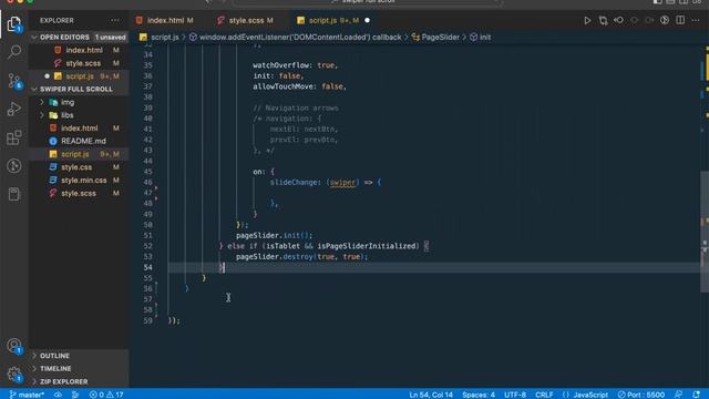Поэкранный скролл (Swiper.js, ES6 JS классы, кастомная навигация) смотреть онлайн