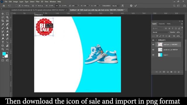 How to design Web Banner ad In Adobe Photoshop смотреть онлайн