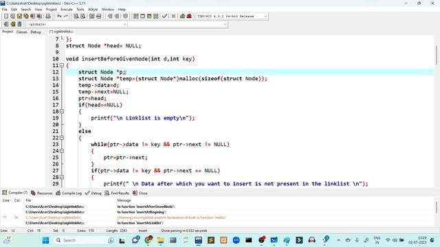 PART 4. INSERT DATA BEFORE A GIVEN NODE IN THE SINGLY LINKLIST WITH PRACTICAL IMPLEMENTATION |BANGL смотреть онлайн