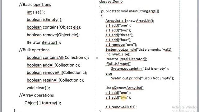 REMOVE ALL AND RETAINALL IN JAVA смотреть онлайн