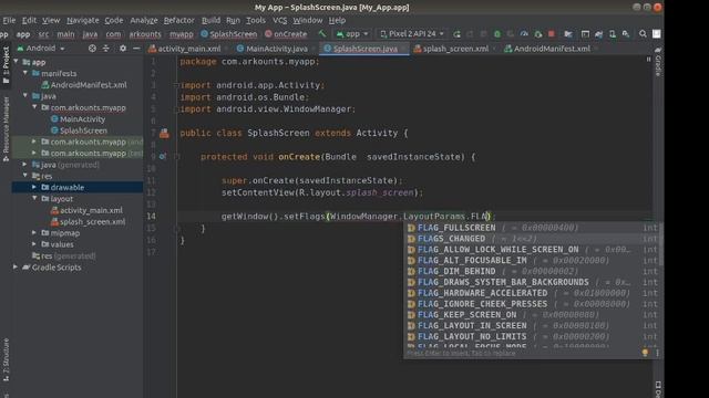 splash screen in android studio java, kotlin, splash screen in android studio source code, смотреть онлайн