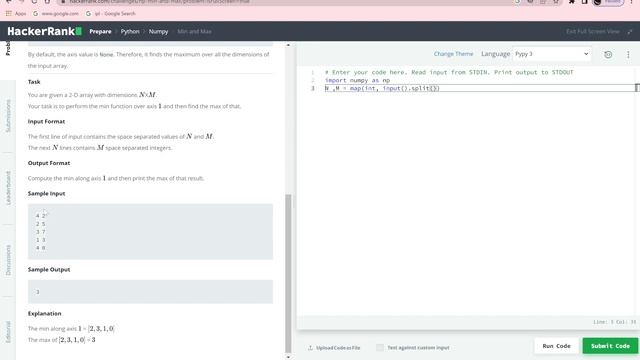 Min And Max in Hindi || NumPy || HackerRank || Python Programming || Rajnish Chaurasia смотреть онлайн