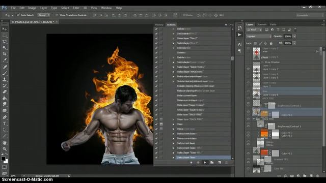 Burn Photoshop Action смотреть онлайн