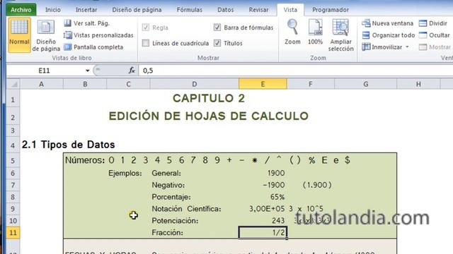 Excel 2010 Basico: 2.1 Tipos de Datos смотреть онлайн