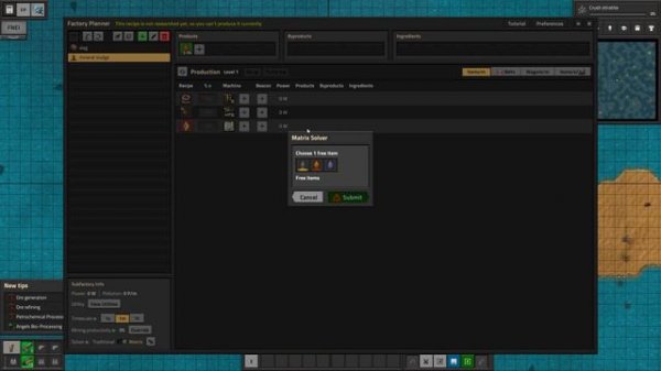 Matrix Solver Tutorial in Factory Planner