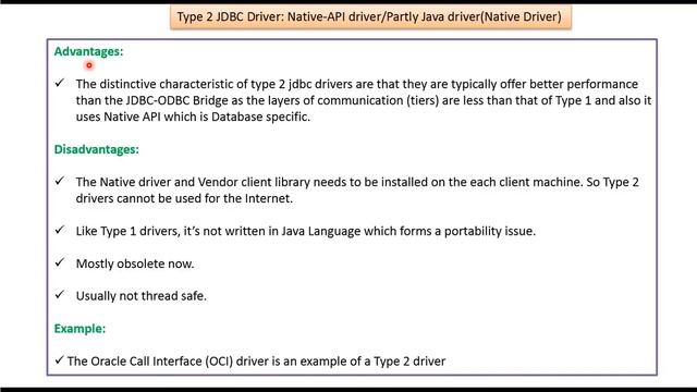Type 2 JDBC Driver: Native-API driver/Partly Java driver(Native Driver) смотреть онлайн