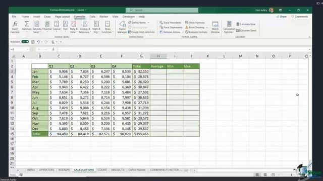 Excel Functions for Beginners for Excel 365 and earlier - SUM, AVERAGE, MIN, MAX смотреть онлайн