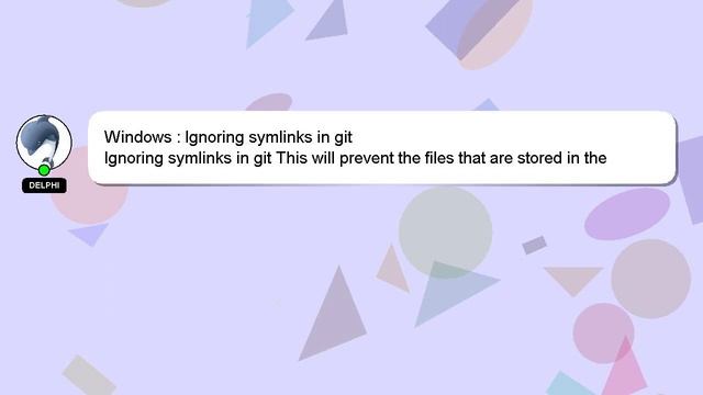 Windows : Ignoring symlinks in git смотреть онлайн