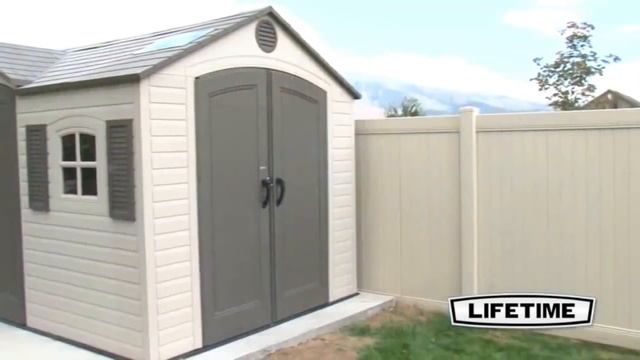Большой сарай - гараж для квадроцикла, снегохода. Пластиковый сарай LifeTime с двумя входами. 60079 смотреть онлайн
