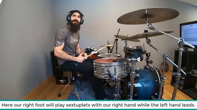ADVANCED DRUM LESSONS! The fake double pedal technique. смотреть онлайн
