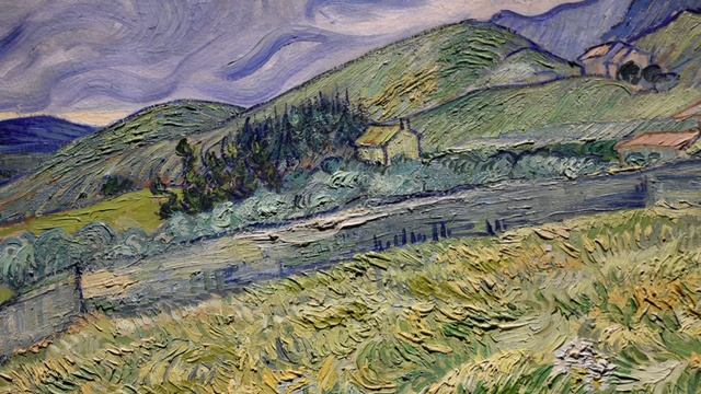 Винсент Ван Гог."Кипарисы на пшеничном поле".Техника рисования. смотреть онлайн