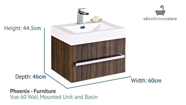 Phoenix - Furniture Vue 60 Wall Mounted Unit and Basin - FV60W смотреть онлайн