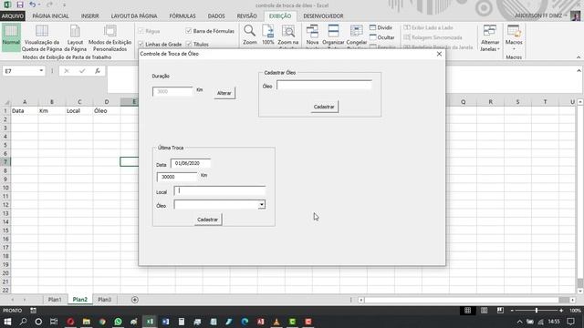 EXCEL VBA 2020 CONTROLE DE TROCA DE ÓLEO смотреть онлайн