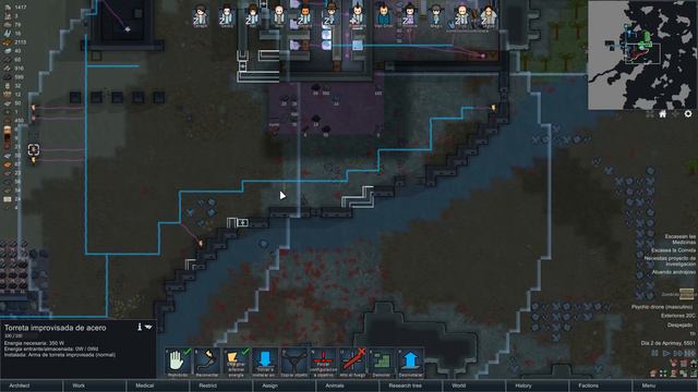 Rimworld (Alpha 17) Gameplay español - #12 - Embrasures, pollos y algo de defensa смотреть онлайн