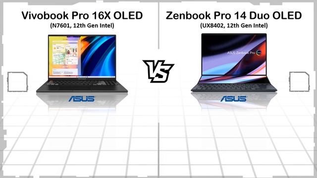 ASUS ZENBOOK PRO 14 DUO OLED 2022 VS ASUS VIVOBOOK PRO 16X OLED 2022 смотреть онлайн