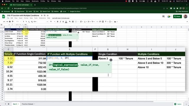 IF Function with Multiple Conditions in Google Sheets смотреть онлайн
