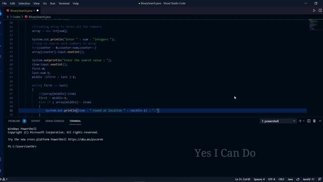 Binary search | Java Program | Yes I Can Do смотреть онлайн