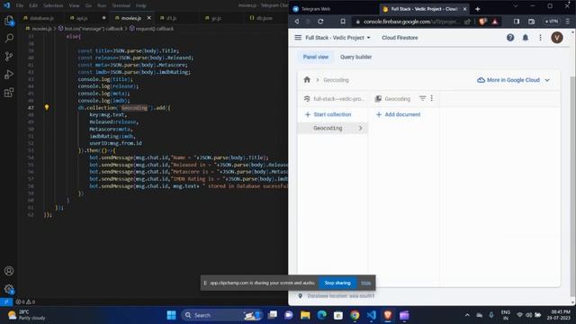 Telegram Chatbot using Firebase Database смотреть онлайн