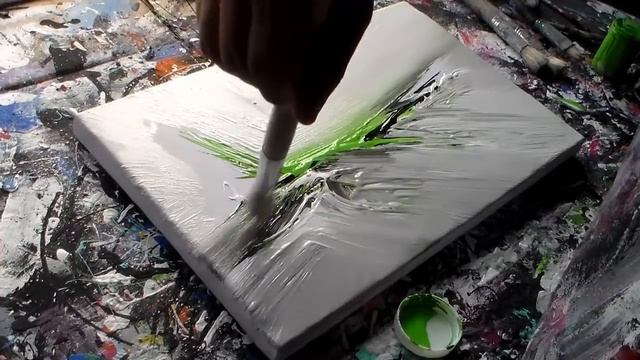 Easy abstract painting / Demonstration using acrylics/ "R-26 by Roxer" смотреть онлайн