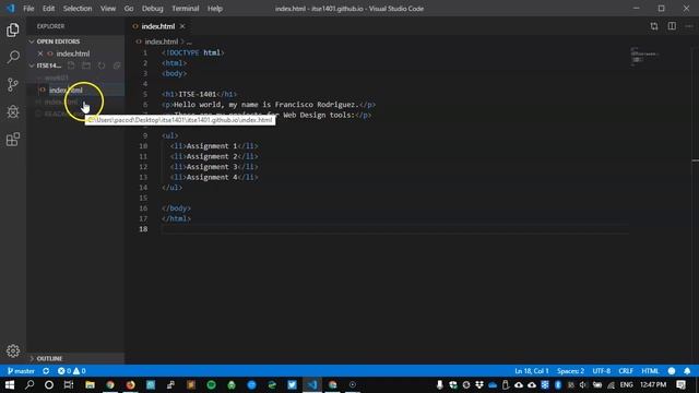 Create a New HTML FIle in Visual Studio Code and Publish it on GitHub смотреть онлайн