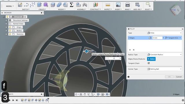 Уроки Fusion360: 3D моделирование колеса без воздуха. Tutorial: How to model tweel tires смотреть онлайн