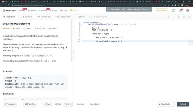 Find the peak element Python (LeetCode)- Google interview Question смотреть онлайн